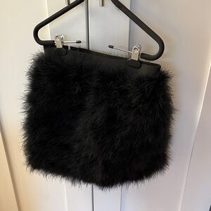 Adrienne Landau Black Faux Fur Women's Skirt - S